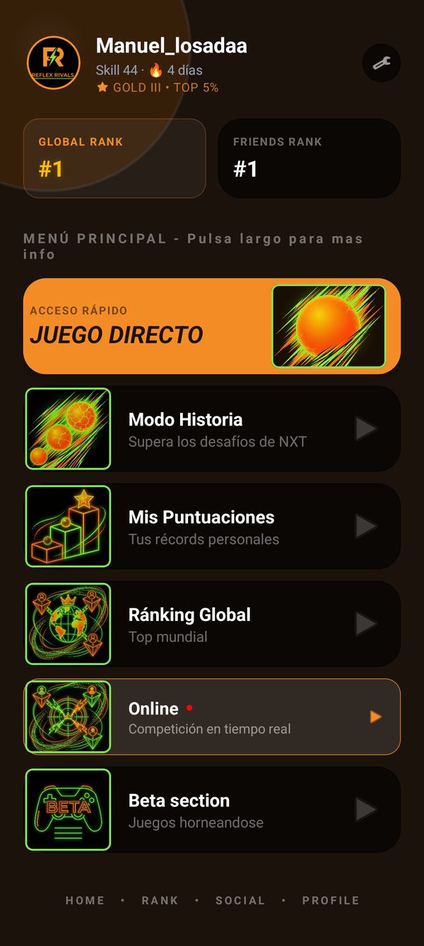 REFLEX RIVALS sur Android — capture 1