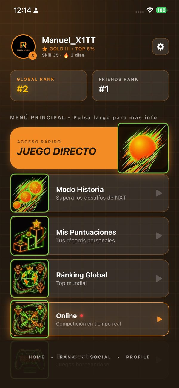 REFLEX RIVALS sur iOS — capture 1